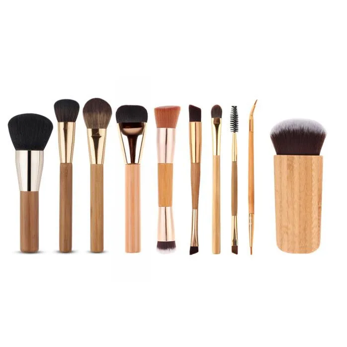 10Pcs Maange makeup brushes Professional Foundation Powder Eyeshadow Wood toothbrush makeup brush tools cosmetics Kits Tools