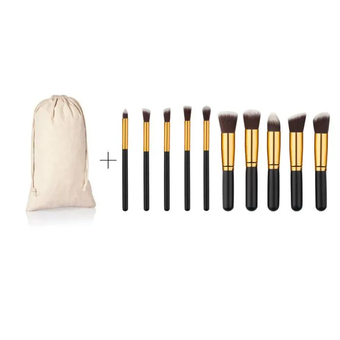 10PCS Professional Maange makeup brushes Bag Foundation Powder Eyeshadow rose gold Wood makeup brush tools cosmetics