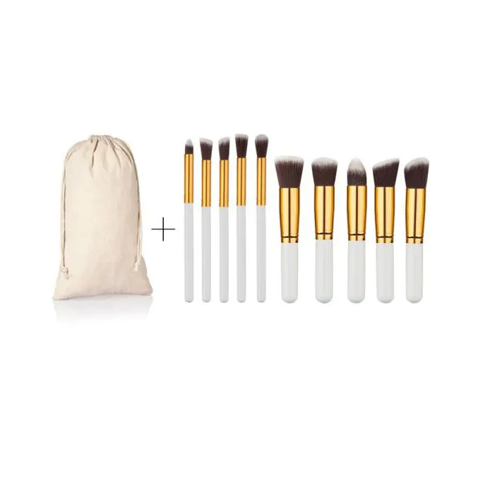 10PCS Professional Maange makeup brushes Bag Foundation Powder Eyeshadow rose gold Wood makeup brush tools cosmetics