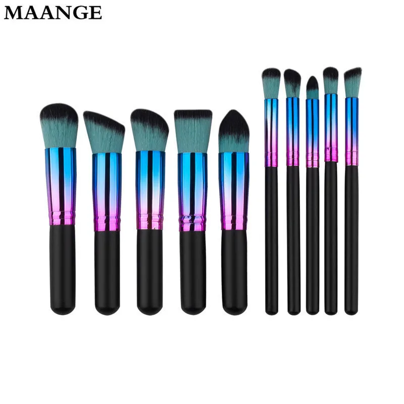 10PCS Professional Maange makeup brushes Foundation Powder Eyeshadow toothbrush Wood makeup brush maquiagem cosmetics tool