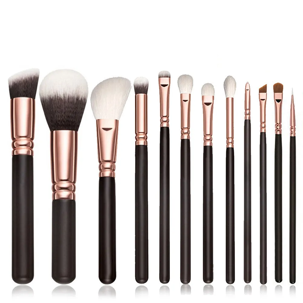 12PCS QiBest Professional makeup brushes rose gold make up brushes Eyeshadow Concealer blending foundation pinceis brush kit