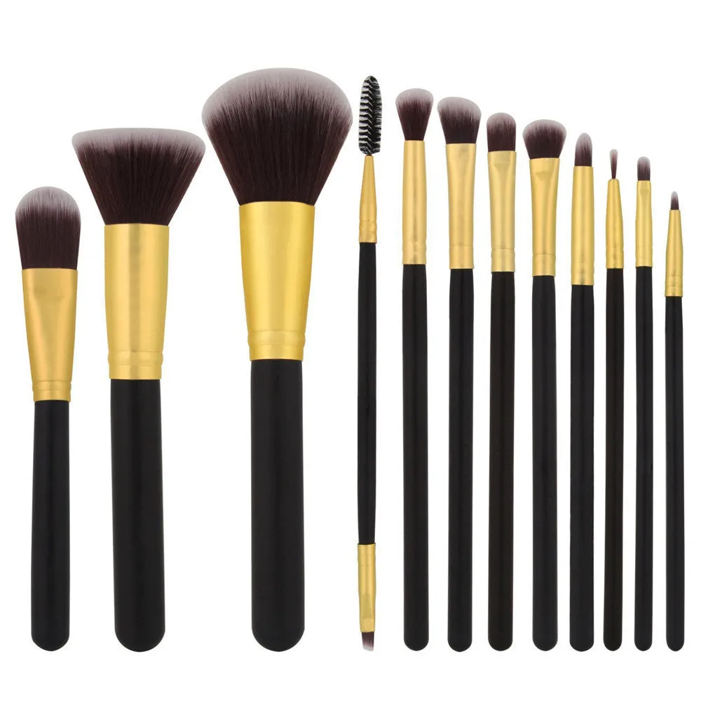 12PCS QiBest Professional makeup brushes rose gold make up brushes Eyeshadow Concealer blending foundation pinceis brush kit