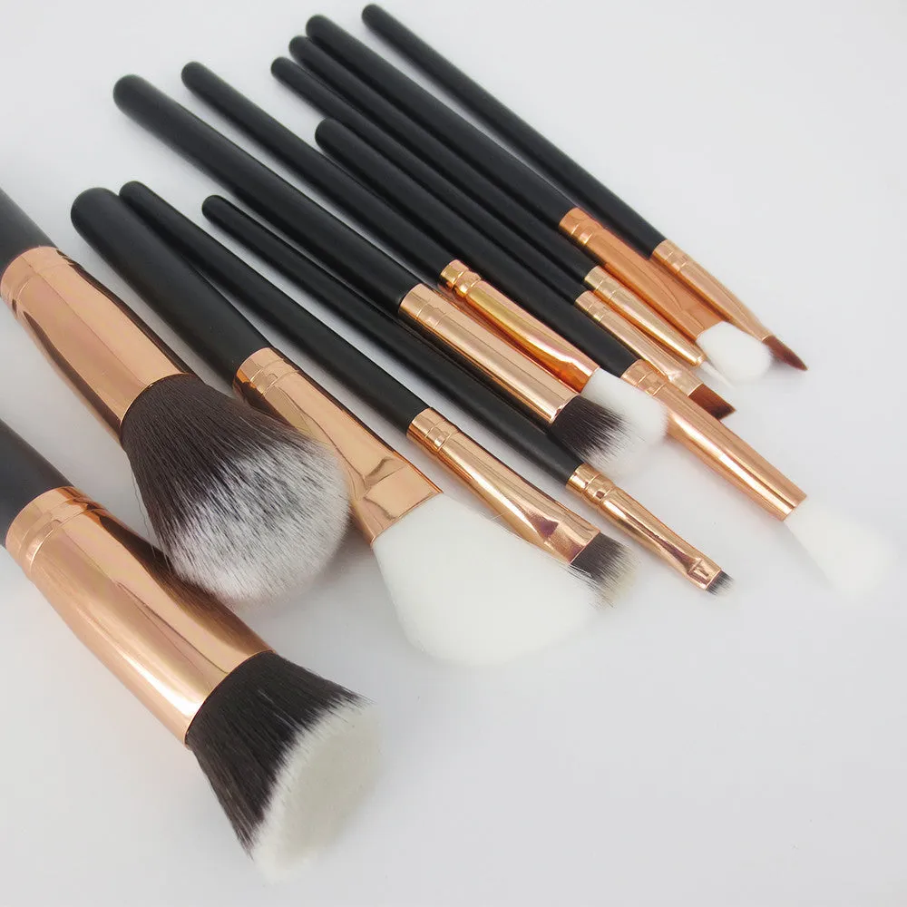 12PCS QiBest Professional makeup brushes rose gold make up brushes Eyeshadow Concealer blending foundation pinceis brush kit