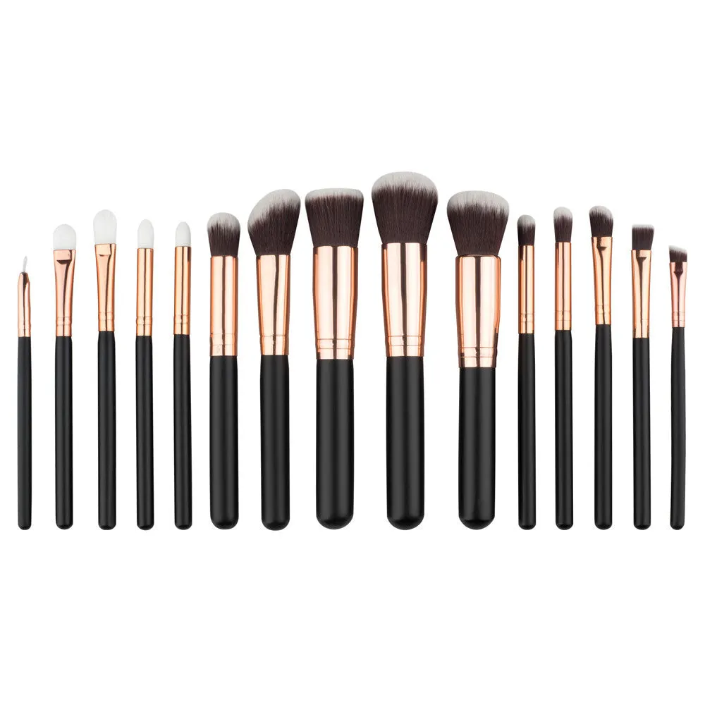 15PCS Maange Makeup Brushes Foundation Powder Eyeshadow eyelashes rose gold Powder Foundation ovale makeup brush cosmetics