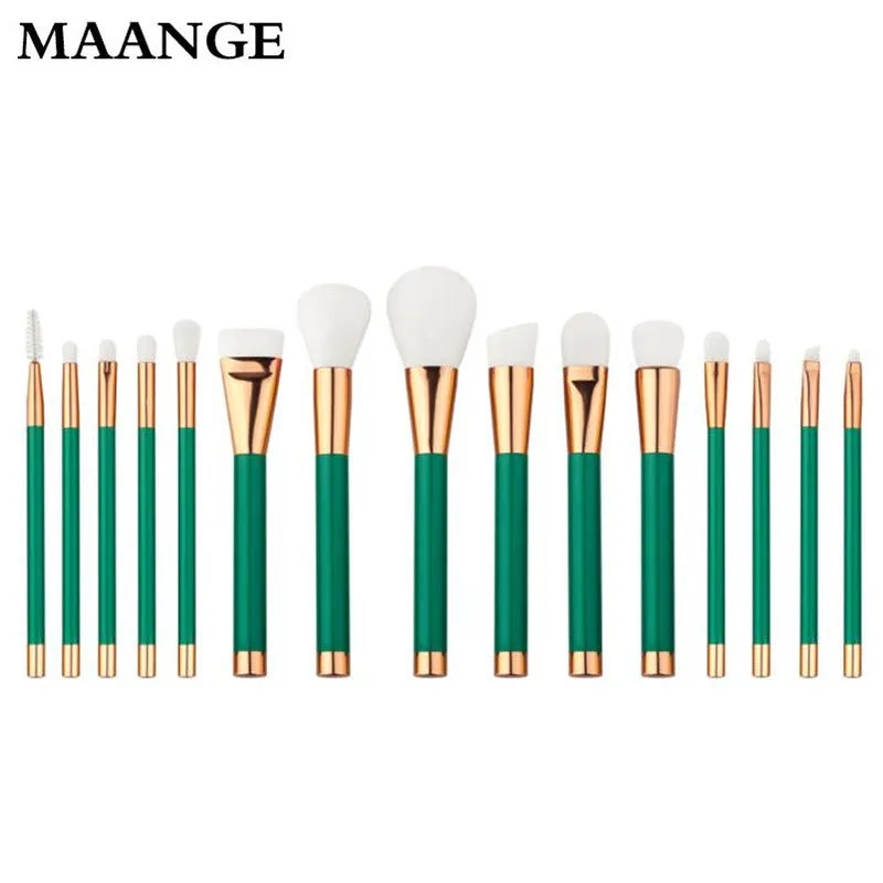 15PCS Maange Professional makeup brushes Cosmetics Wood pinceaux de maquillage Eyeshadow Foundation oval makeup brush Tool