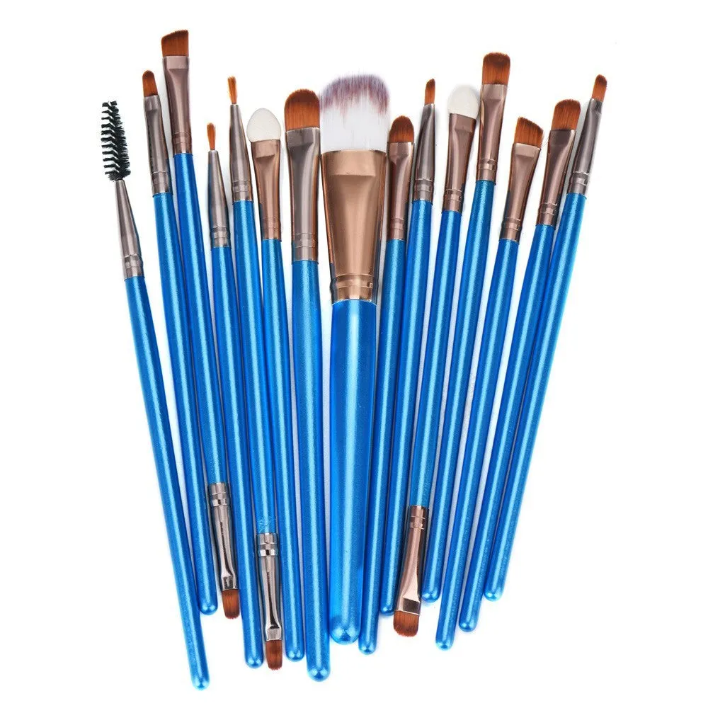 15pcs Makeup Brushes Toiletry Kit Pro Eyeshadow Face Blusher Powder Foundation Tool cosmetics Concealer rose gold Brush