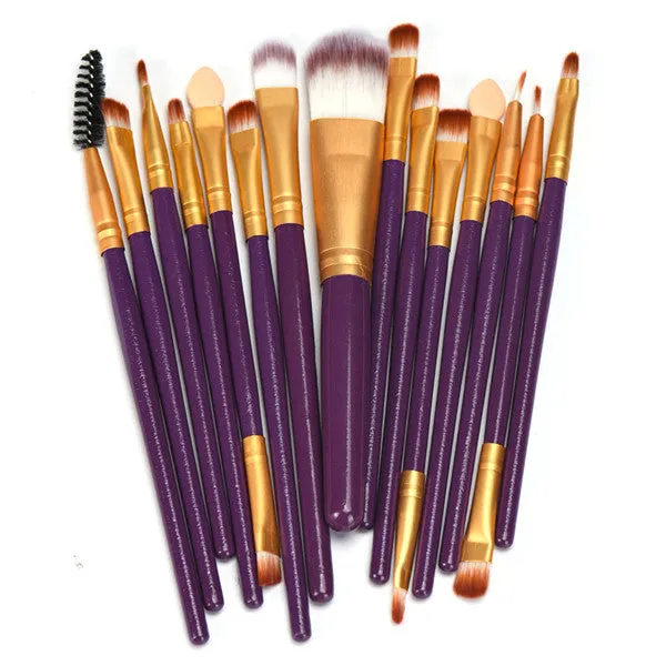 15pcs Makeup Brushes Toiletry Kit Pro Eyeshadow Face Blusher Powder Foundation Tool cosmetics Concealer rose gold Brush