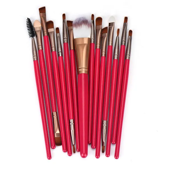 15pcs Makeup Brushes Toiletry Kit Pro Eyeshadow Face Blusher Powder Foundation Tool cosmetics Concealer rose gold Brush