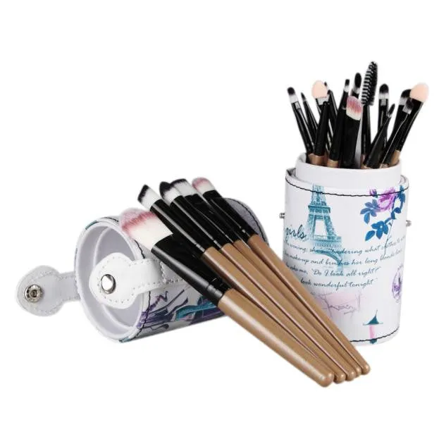 20pcs Makeup Toiletry Kit Pro Eyeshadow Face Brushes Cup Holder Case Powder Foundation Tool cosmetics Concealer Brush