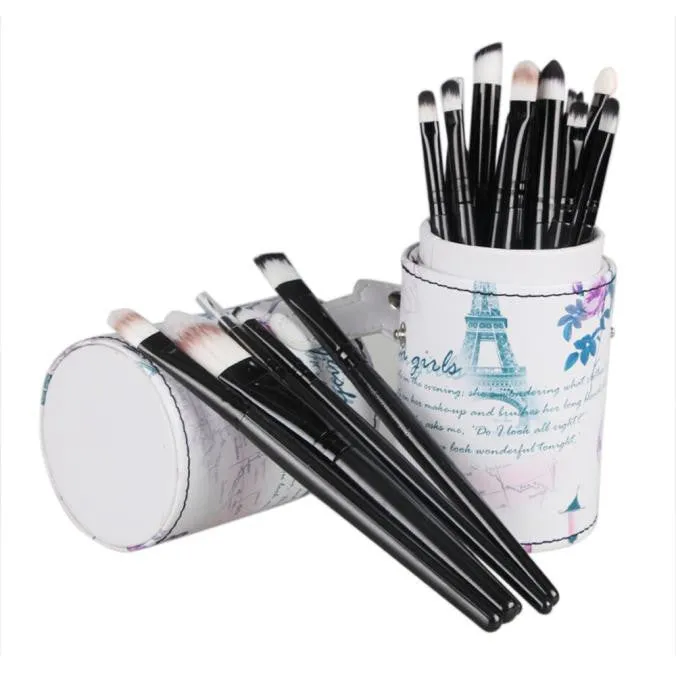 20pcs Makeup Toiletry Kit Pro Eyeshadow Face Brushes Cup Holder Case Powder Foundation Tool cosmetics Concealer Brush