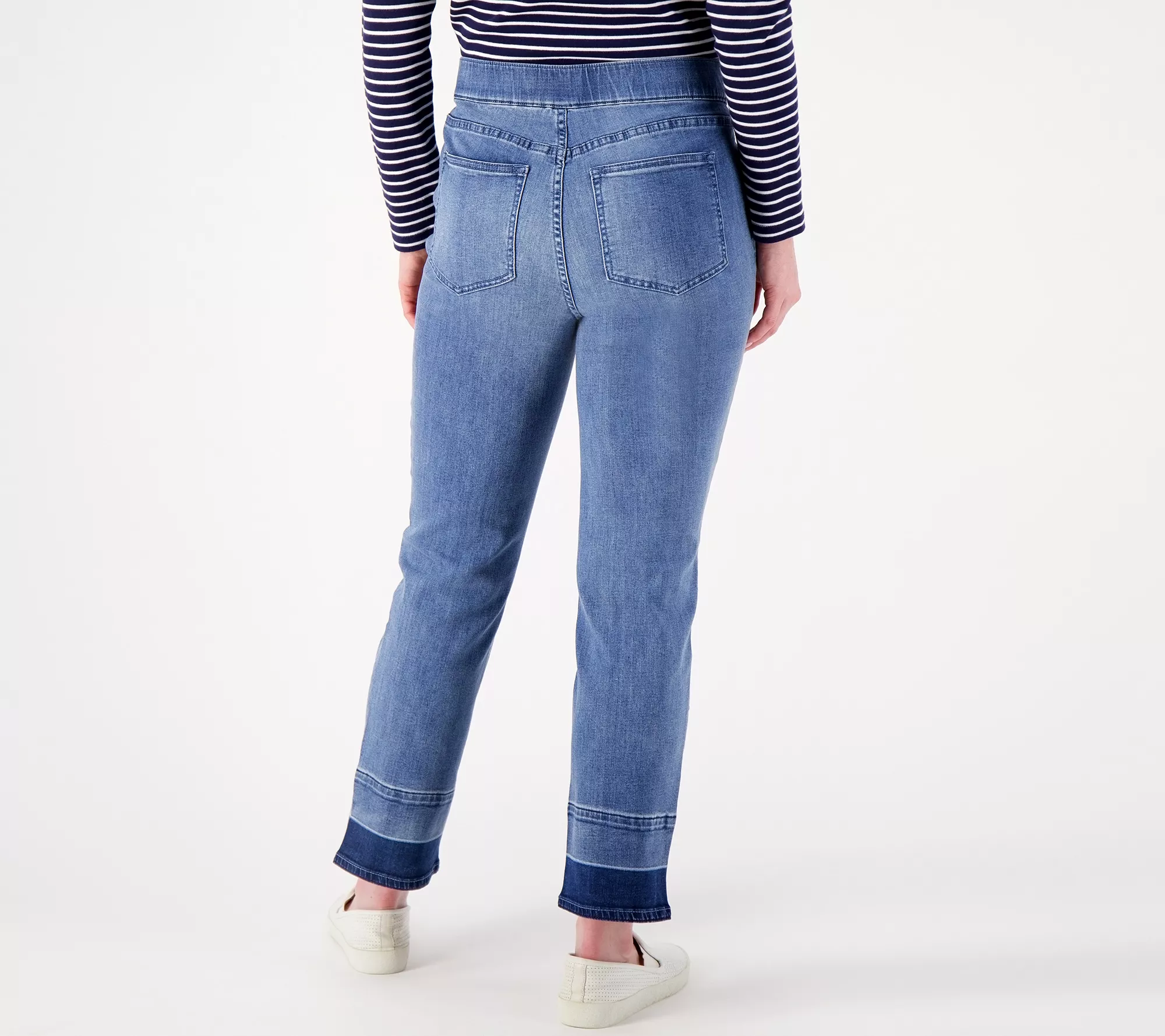 "As Is" Isaac Mizrahi Live! Reg Indigo True Denim Pull On Ankle Jeans