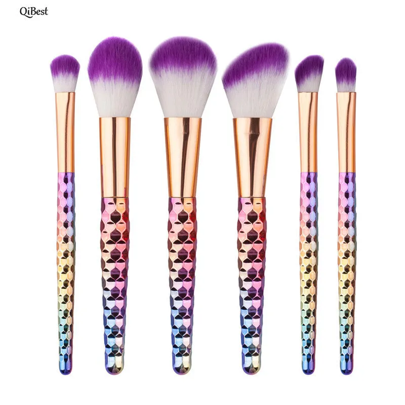 6PCS QiBest Makeup brushes professional maquillage Cosmetics Eyeshadow Foundation brush Multicolor make up brushes Kits Tool