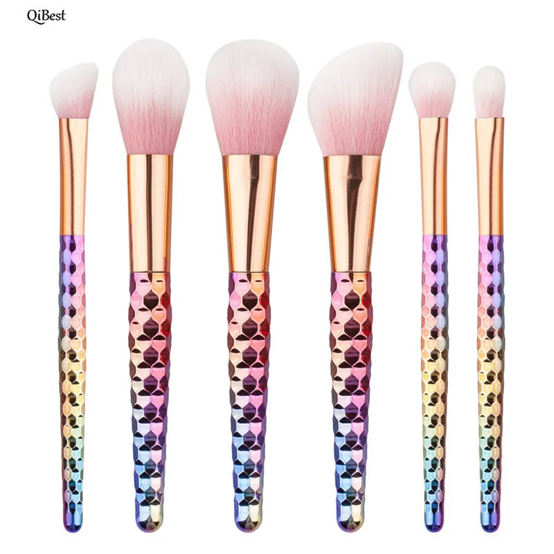 6PCS QiBest Makeup brushes professional maquillage Cosmetics Eyeshadow Foundation brush Multicolor make up brushes Kits Tool