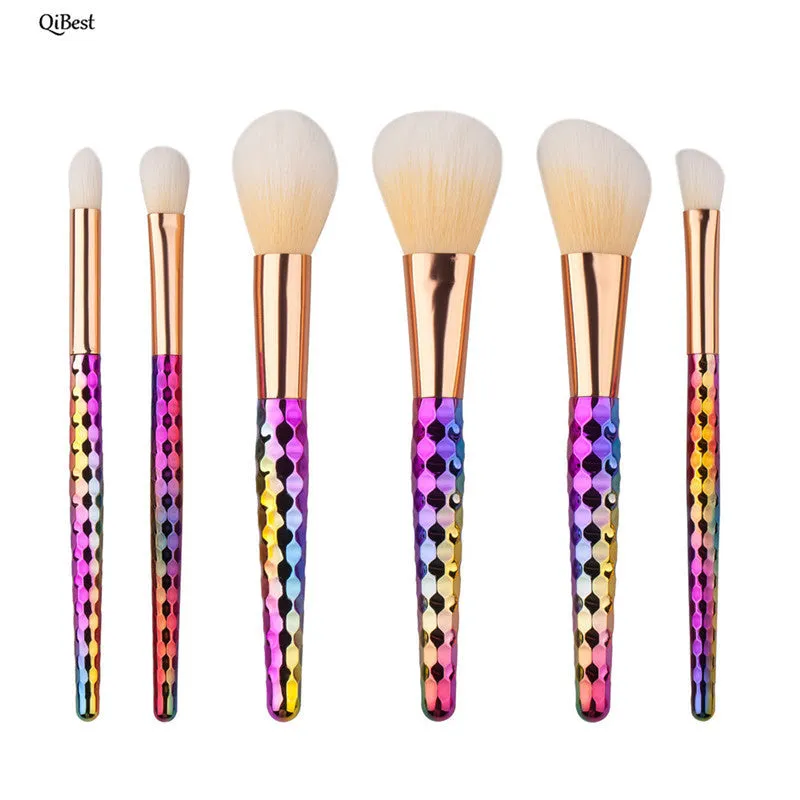 6PCS QiBest Makeup brushes professional maquillage Cosmetics Eyeshadow Foundation brush Multicolor make up brushes Kits Tool