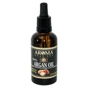 99% Pure Argan Oil Hair Treatment Serum Natural Oil by Aroma Dead Sea 2 fl.oz (60 ml)