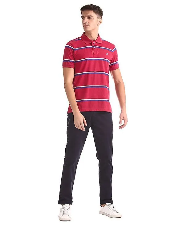 Aeropostale Striped Jersey Polo Shirt