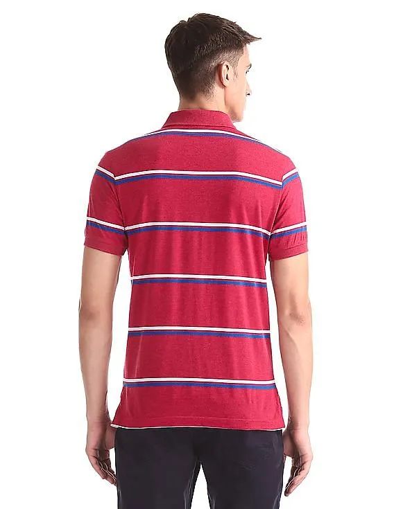 Aeropostale Striped Jersey Polo Shirt