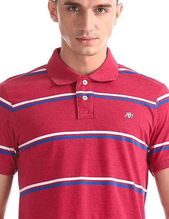 Aeropostale Striped Jersey Polo Shirt