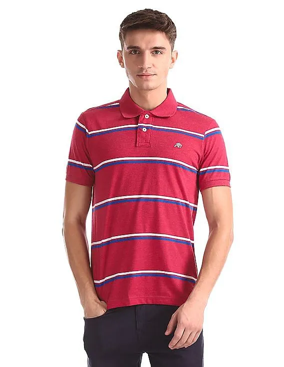 Aeropostale Striped Jersey Polo Shirt