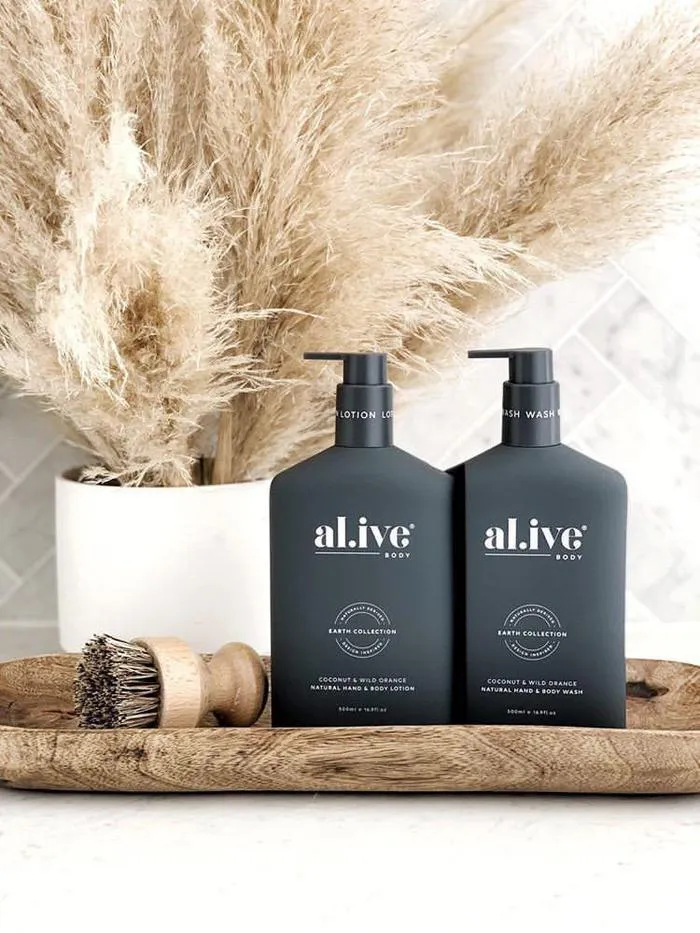 Al.ive Body Wash & Lotion Duo + Tray - Coconut & Wild Orange