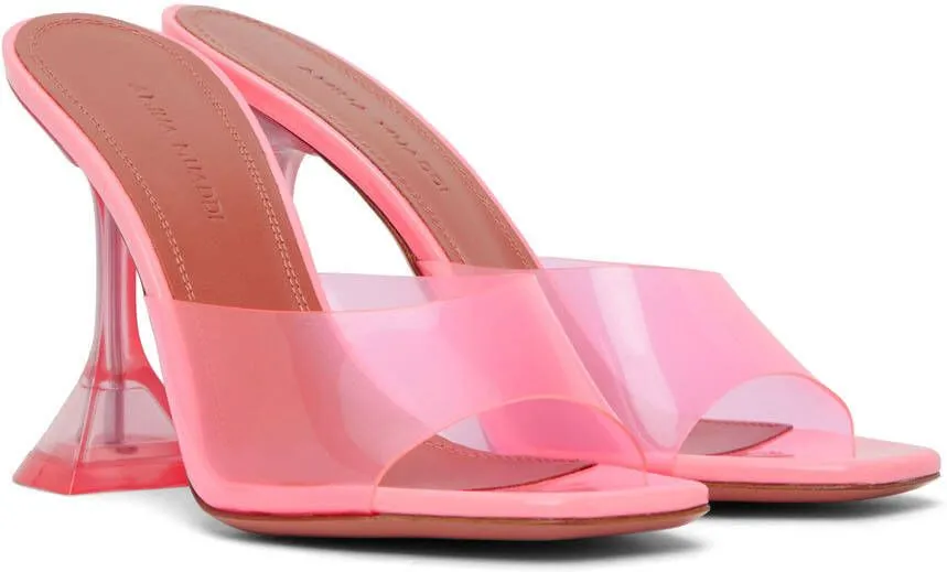 Amina Muaddi Pink Lupita Heeled Sandals