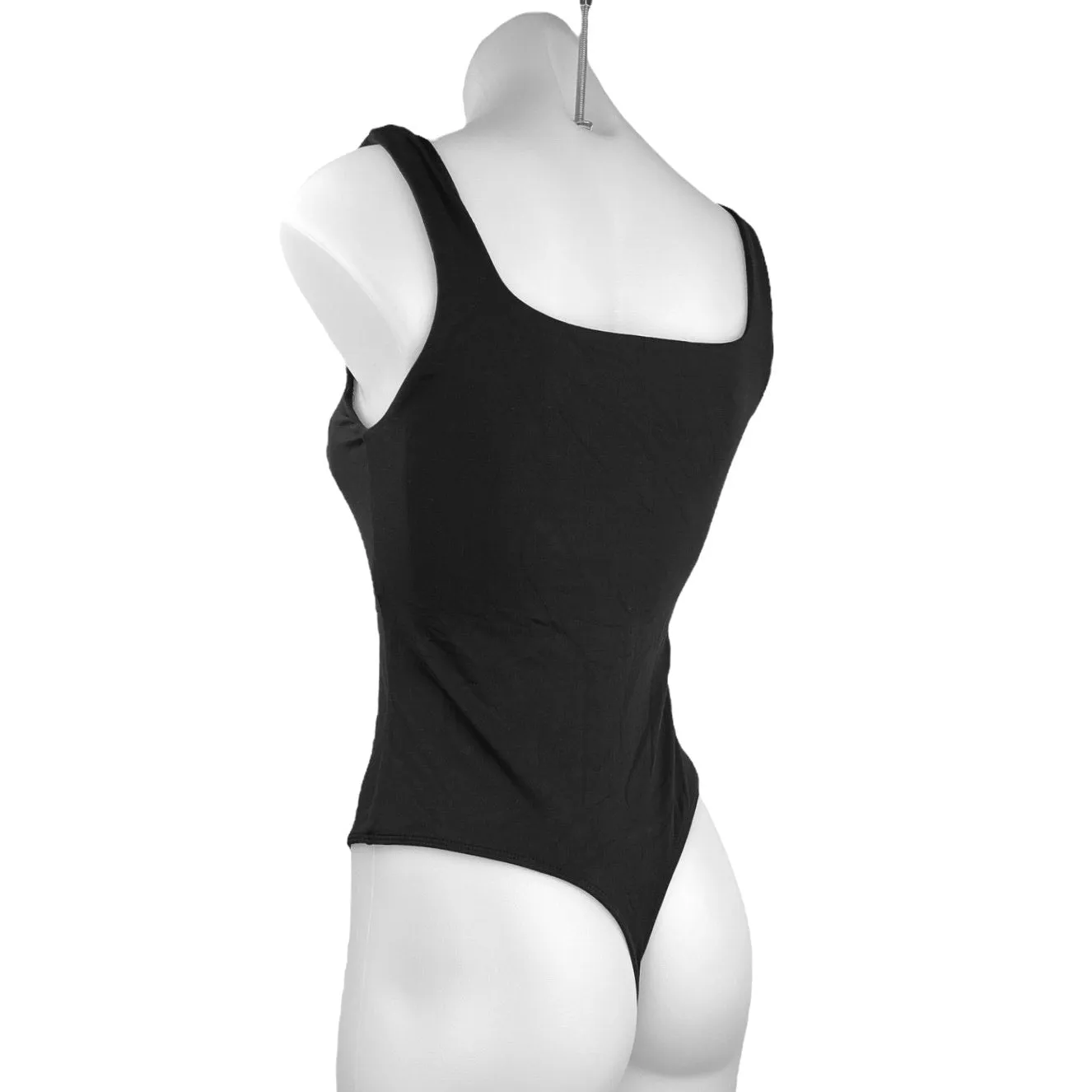 Aritzia Babaton Contour Black Square Neck Sleeveless Strap Tank Top Bodysuit M