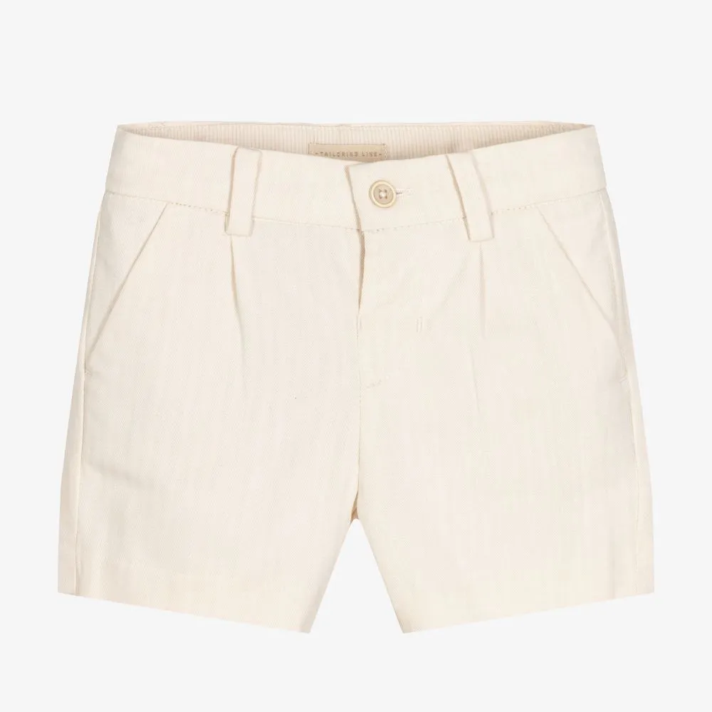 Beige Cotton Shorts