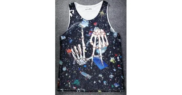 Black Stars Universe Galaxy Skeleton Hands Net Sleeveless Mens T-shirt Vest Sports Tank Top