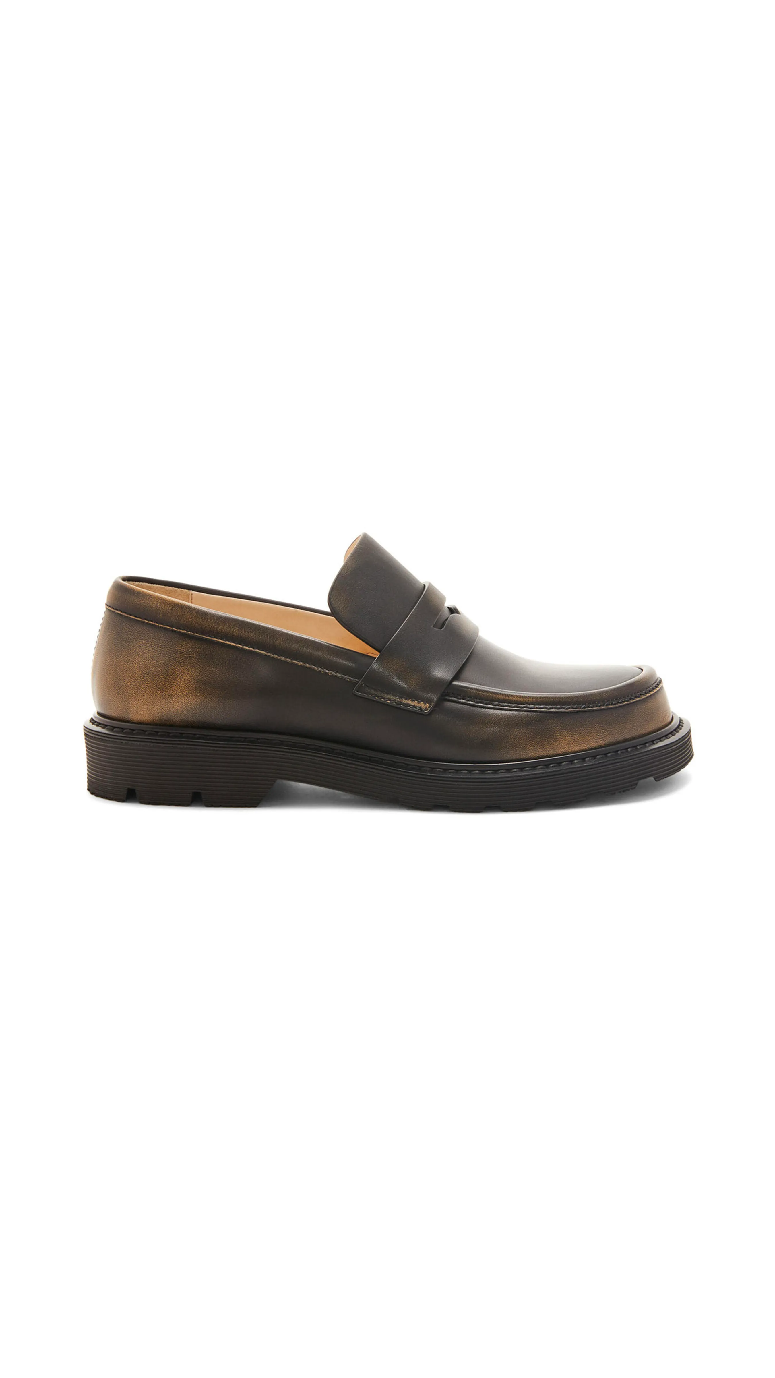 Blaze Loafer in Bi-Colour Brushed-Off Calfskin - Medium Concealer/Black