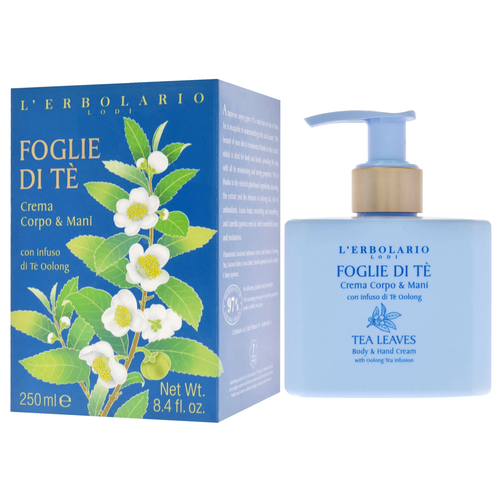 Body and Hand Cream - Tea Leaves by Lerbolario for Unisex - 8.4 oz Cream