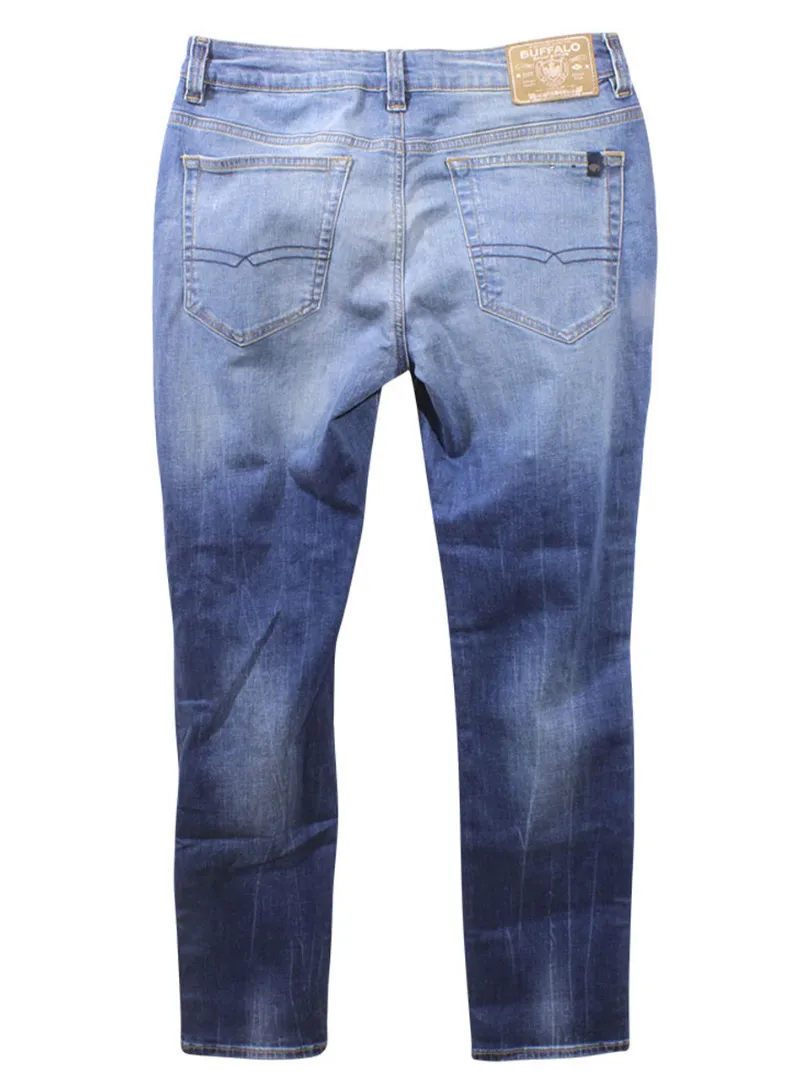 Buffalo By David Bitton Men's Slim Ash Jeans Indigo Crinkled/Softly Sanded 40x32