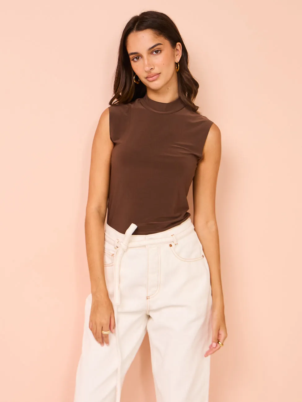 Camilla and Marc Saint Sleeveless Top in Milk Chocolate