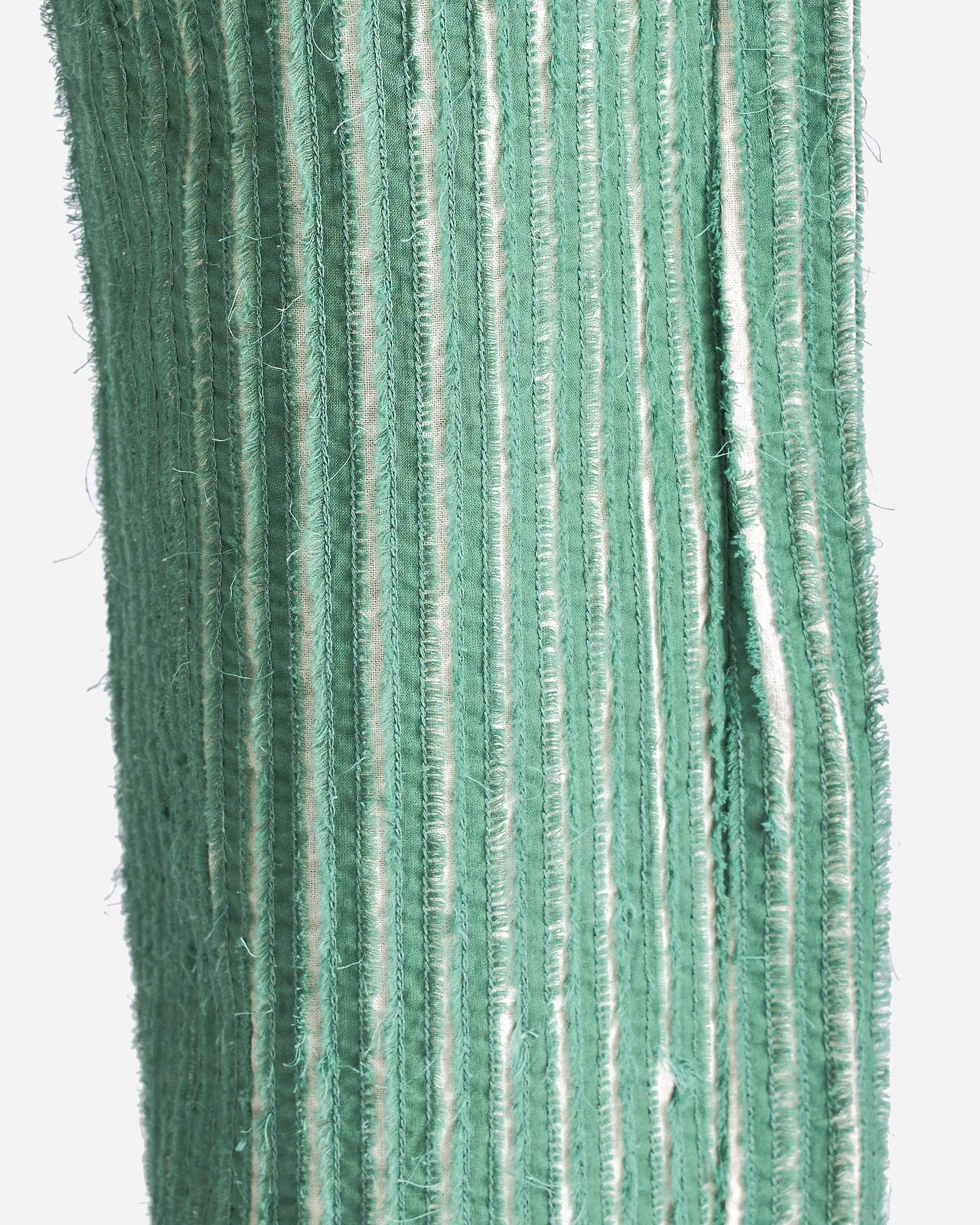 Craig Green Hand-Frayed Stripe Trouser in Green/Cream