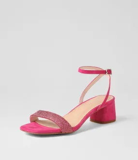 DIANA FERRARI Jazze Fuchsia Jewels Suede Sandals