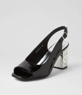 DJANGO & JULIETTE Udeem Black Patent Leather Sandals