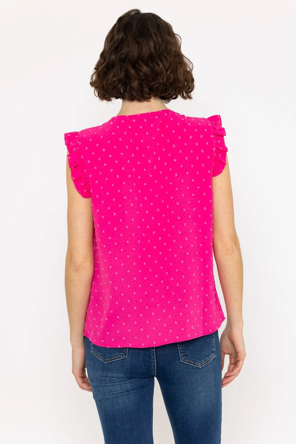 Dobby Sleeveless Top in Pink