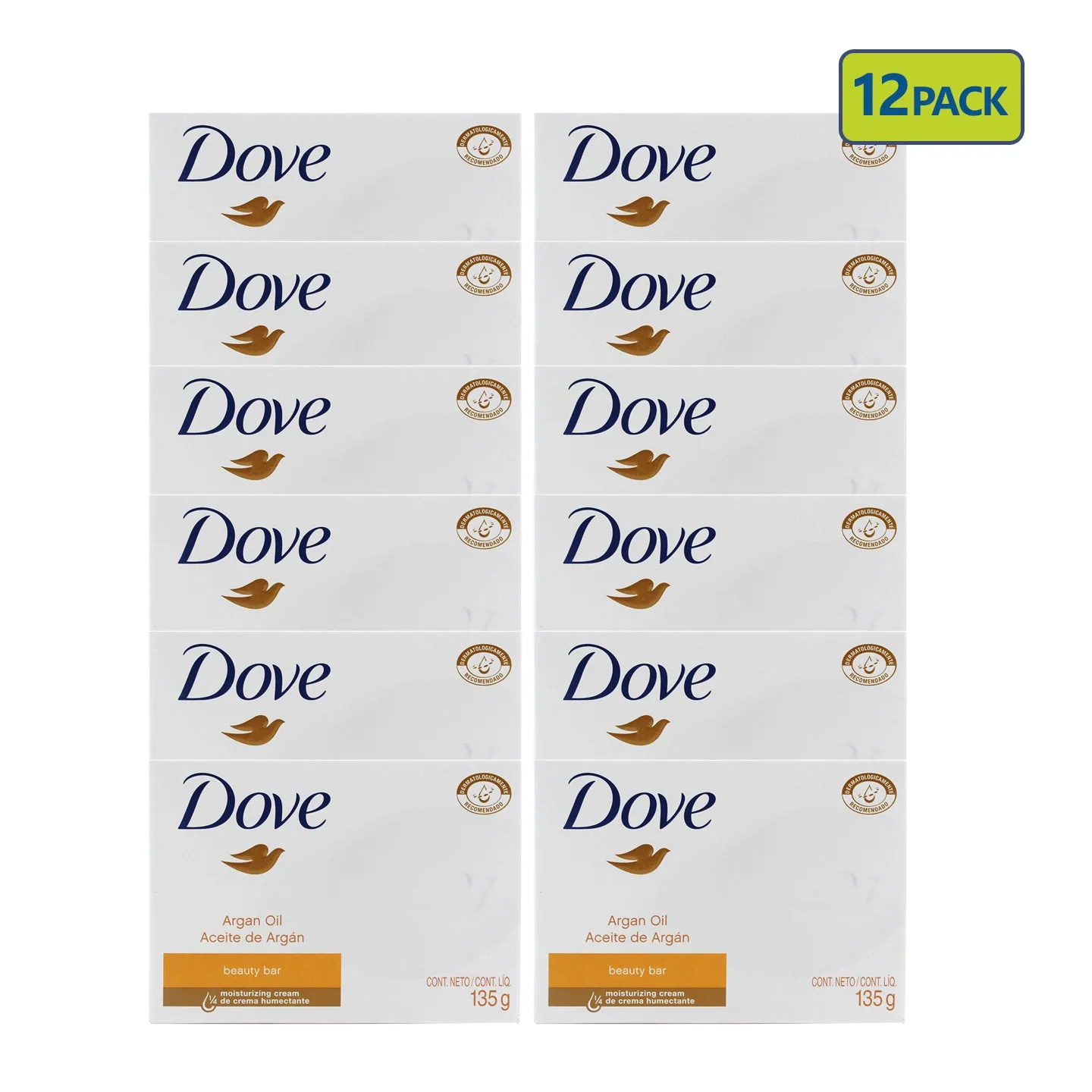 Dove Soap Bar Beauty Moisturizing Cream Bar 135g (Pack of 12)