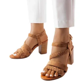 Evento Brown sandals with braided straps Octave