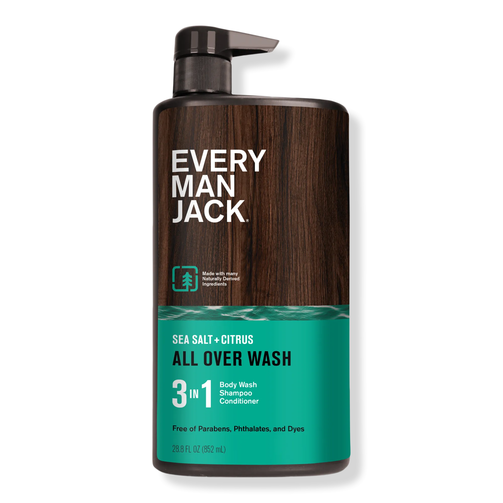 Every Man Jack Sea Salt Hydrating Men's 3-in-1 Body Wash, Shampoo and Conditioner