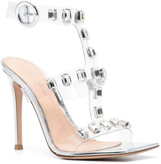 Gianvito Rossi crystal-embellished 105mm sandals White