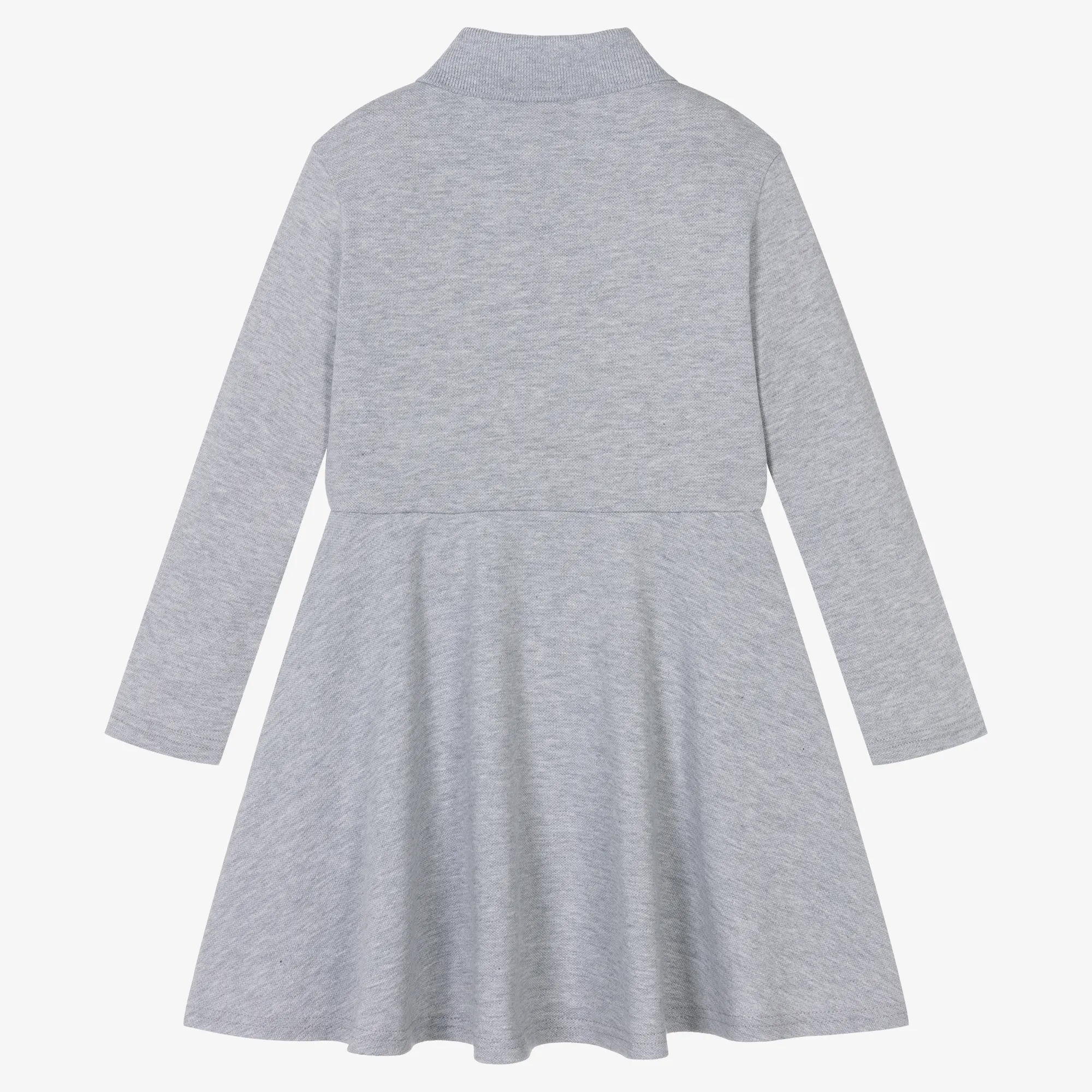 Girls Grey Cotton Polo Dress