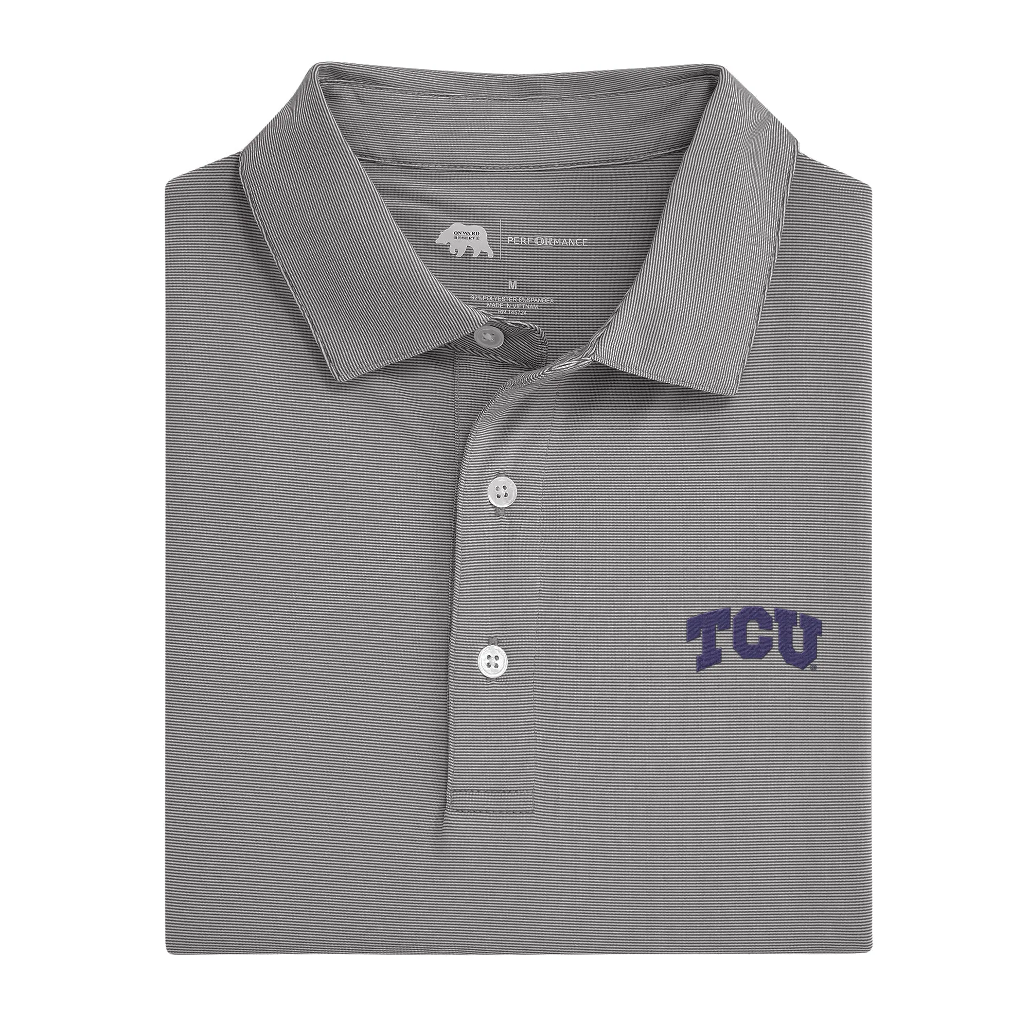 Hairline Stripe TCU Performance Polo