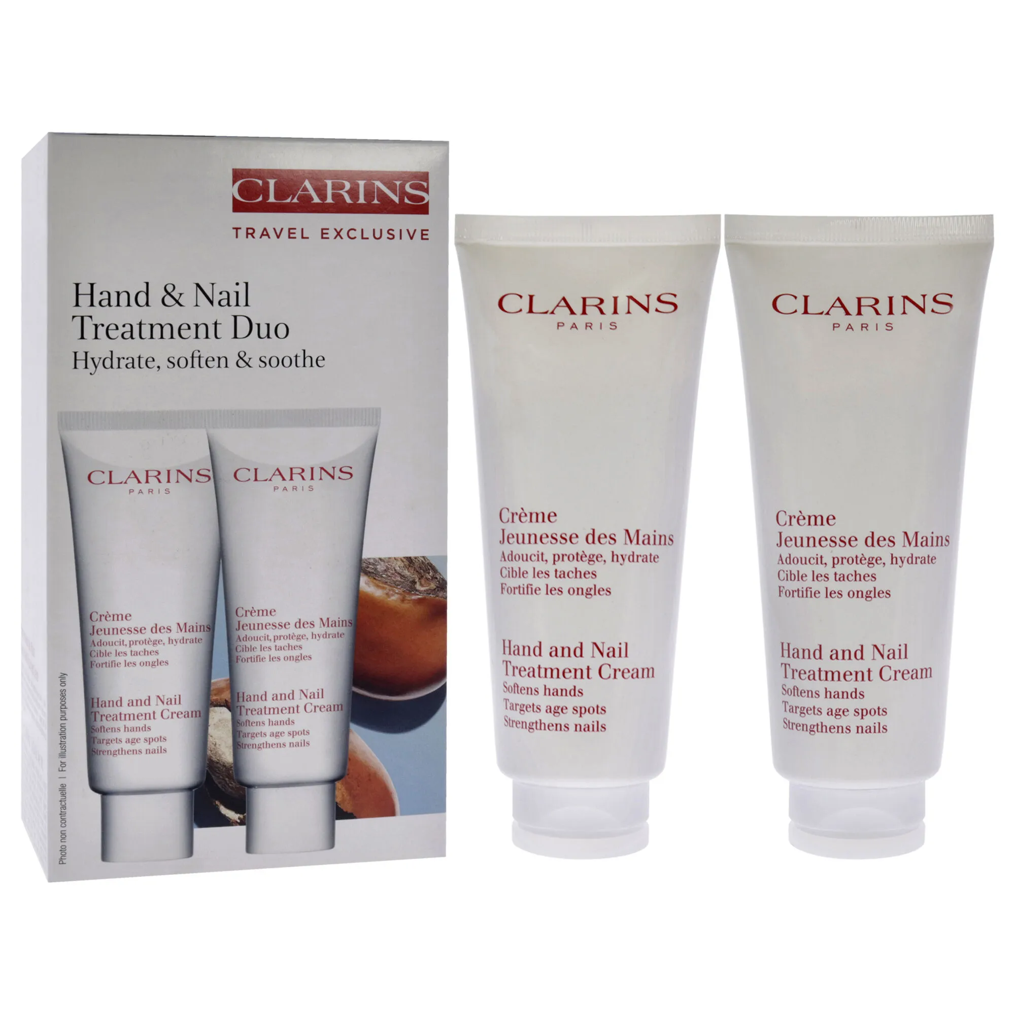 Hand and Nail Treatment Cream Duo by Clarins for Unisex - 2 x 3.4 oz Cream