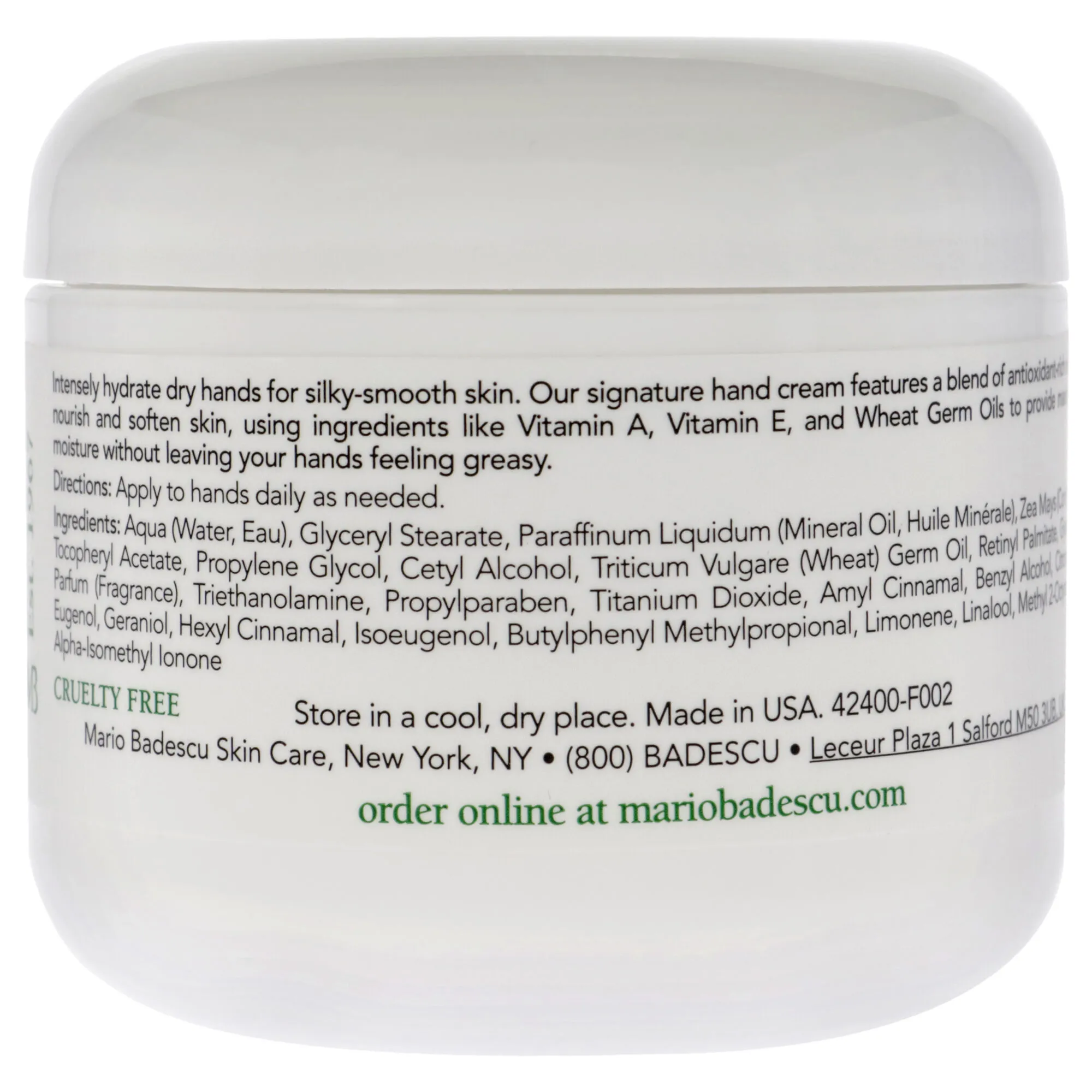 Hand Cream Vitamin E by Mario Badescu for Unisex - 4 oz Cream