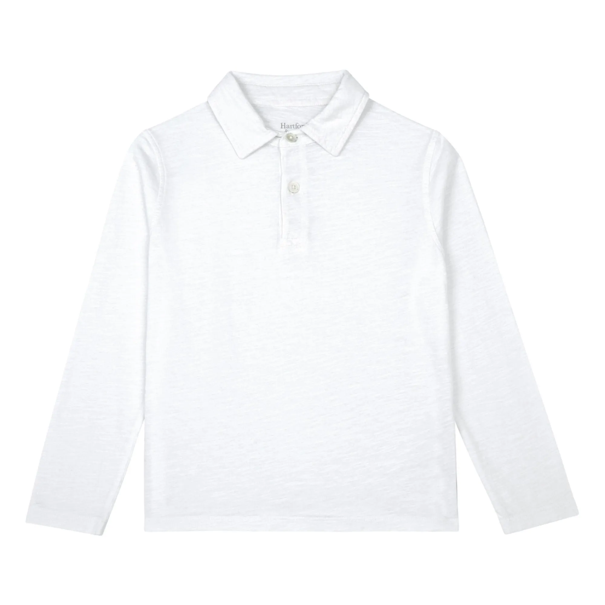 Hartford White Long Sleeve Polo