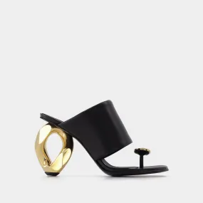 J.W. Anderson  Diamond Sandals in Black Leather