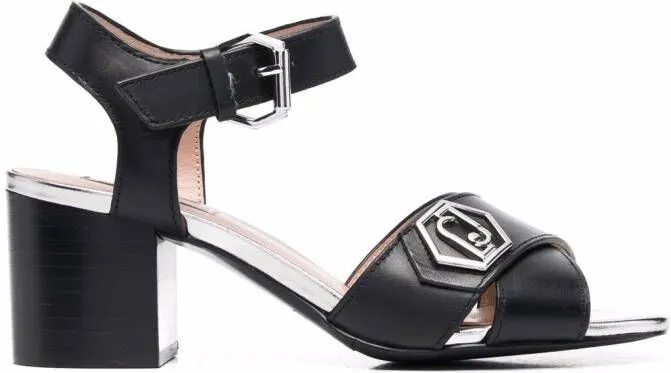 LIU JO Agata logo-plaque sandals Black