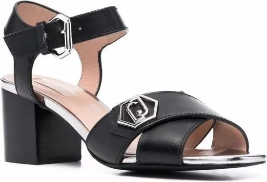 LIU JO Agata logo-plaque sandals Black