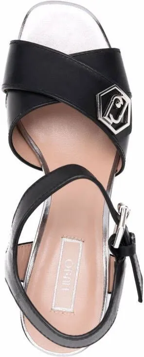 LIU JO Agata logo-plaque sandals Black