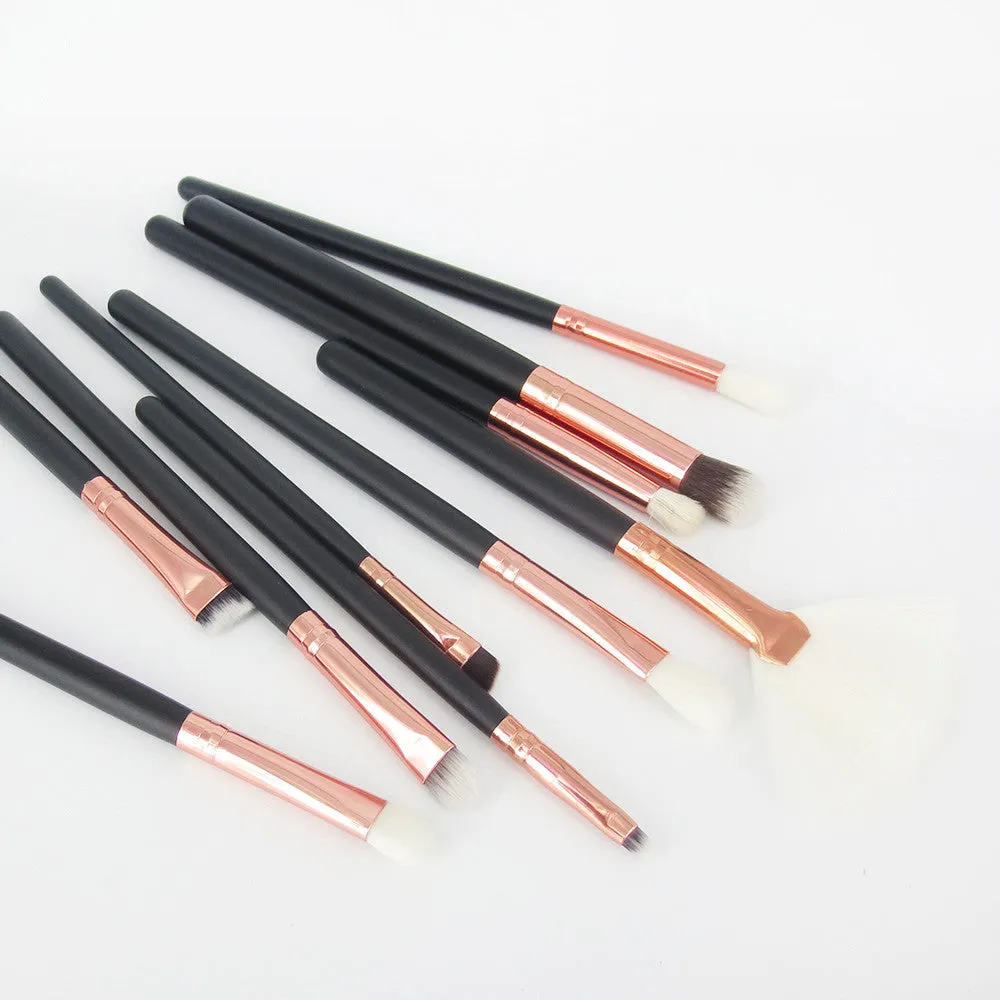 Maange 10 Pcs Eye Makeup Brushes Eyeshadow Blending brush Powder Foundation wood rose gold ovale Make up brush pinceaux kit